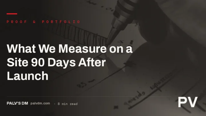 Blueprint-style graphic representing post-launch website measurement