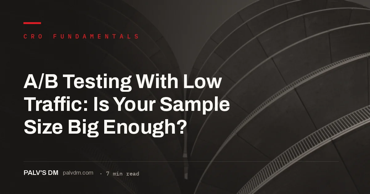 Statistical sample size chart for A/B testing on a low traffic website