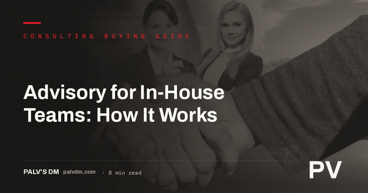 Two people shaking hands across a desk in an office, representing an SEO advisory retainer for in-house teams