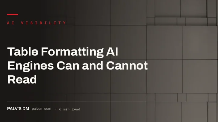 Simple versus complex table formatting and how AI engines parse each