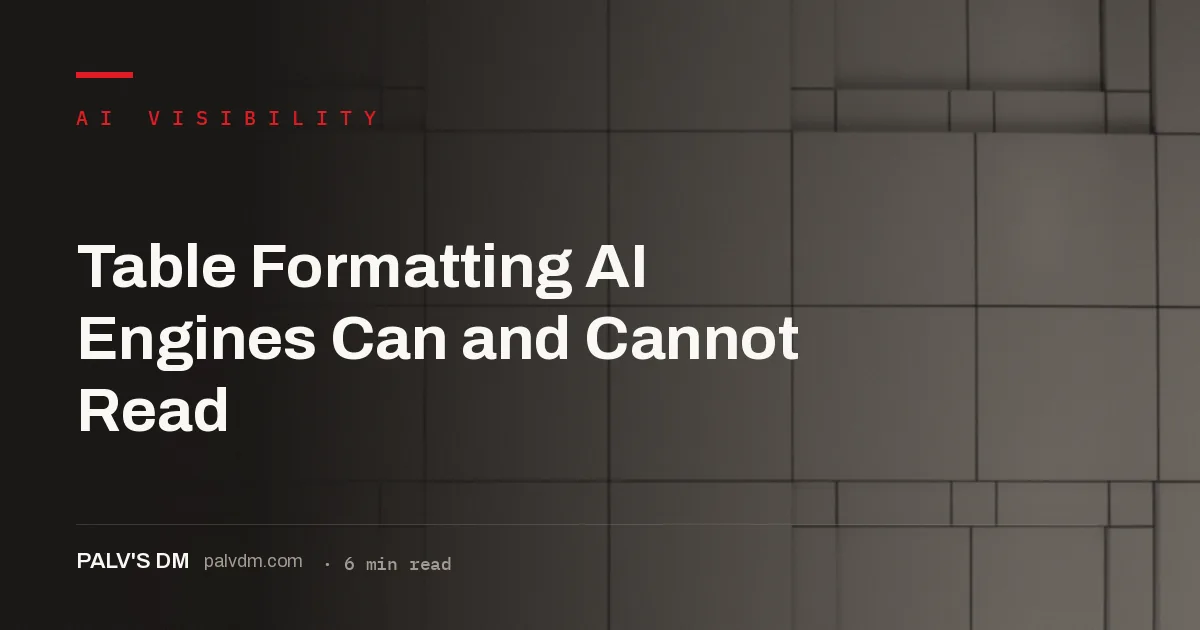 Simple versus complex table formatting and how AI engines parse each