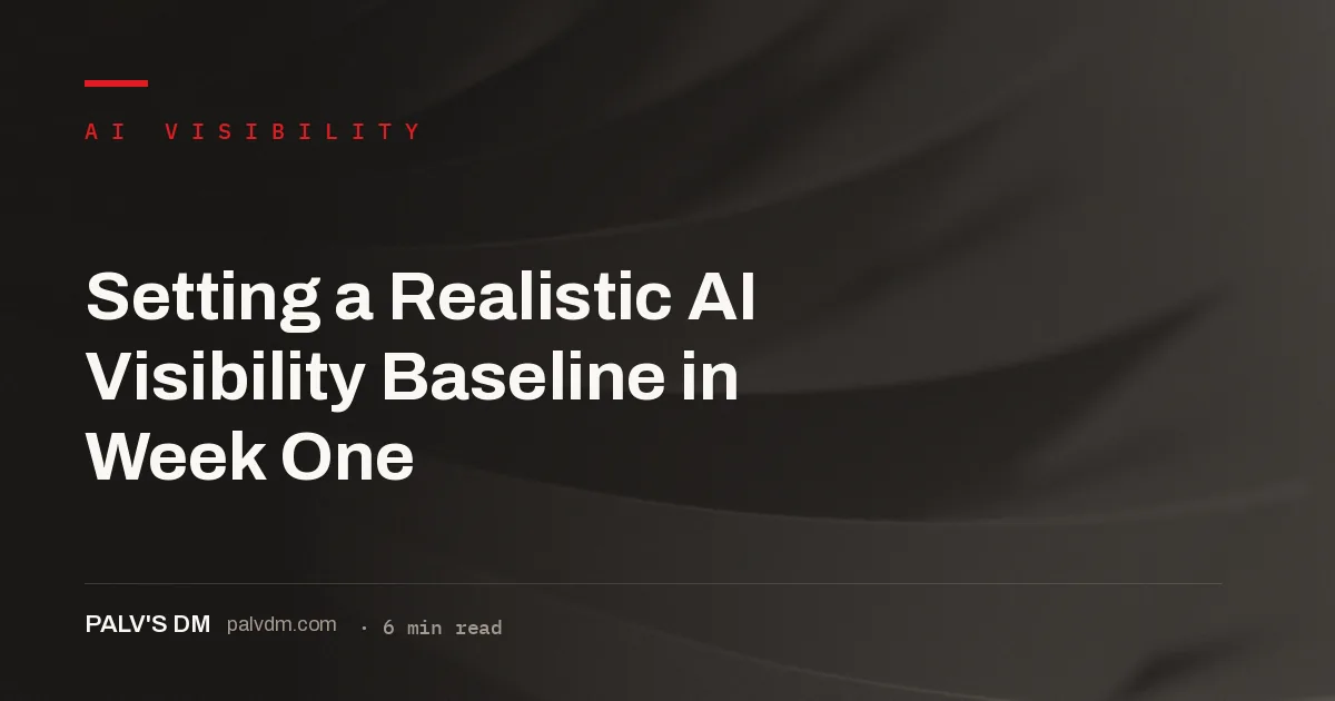 Capturing an AI visibility baseline with a fixed prompt set in week one