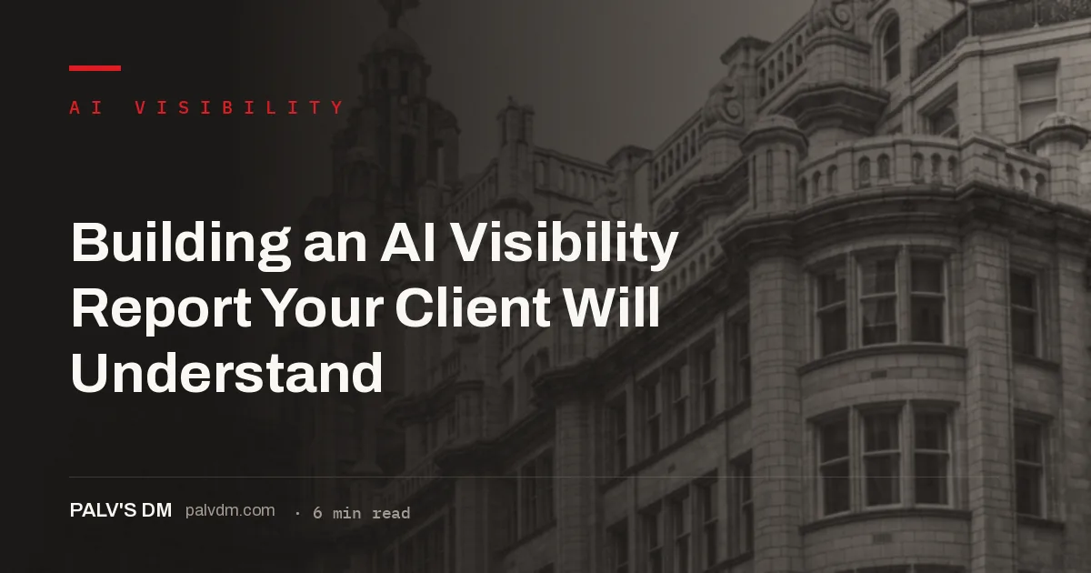 An AI visibility report structured around share of citation and clear next steps
