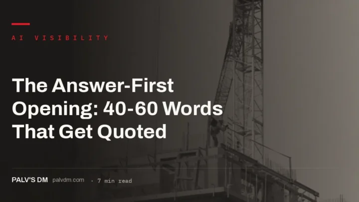 Answer-first opening: writing 40 to 60 word passages that get quoted by AI engines
