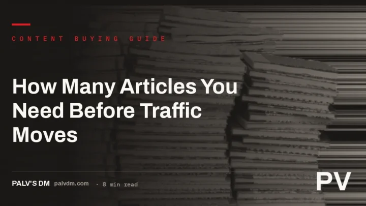 A stack of bookshelves symbolising how much content a website needs before search traffic moves