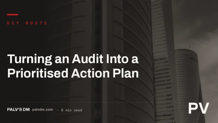Editorial illustration representing turning an SEO audit into a prioritised action plan