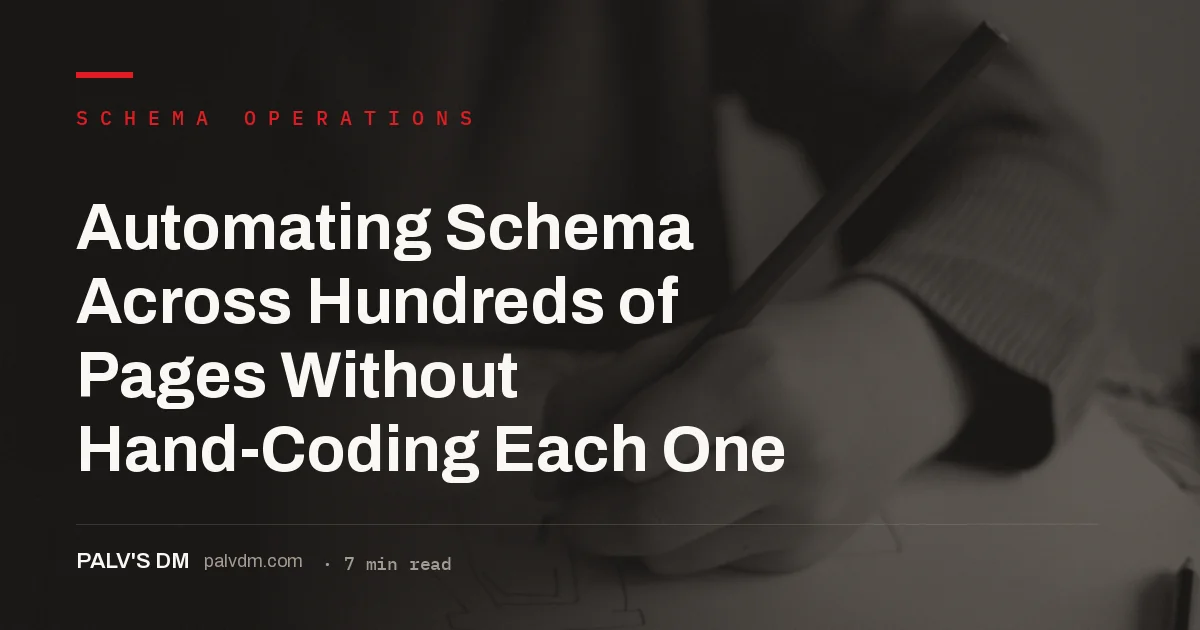 Automating schema markup generation across page templates