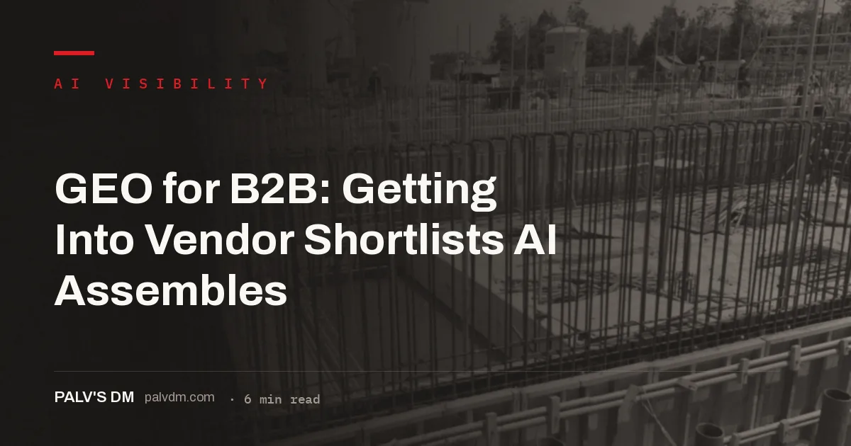 B2B vendor shortlists assembled by AI from stated buyer requirements