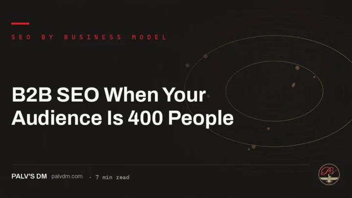 B2B SEO When Your Audience Is 400 People — hero image