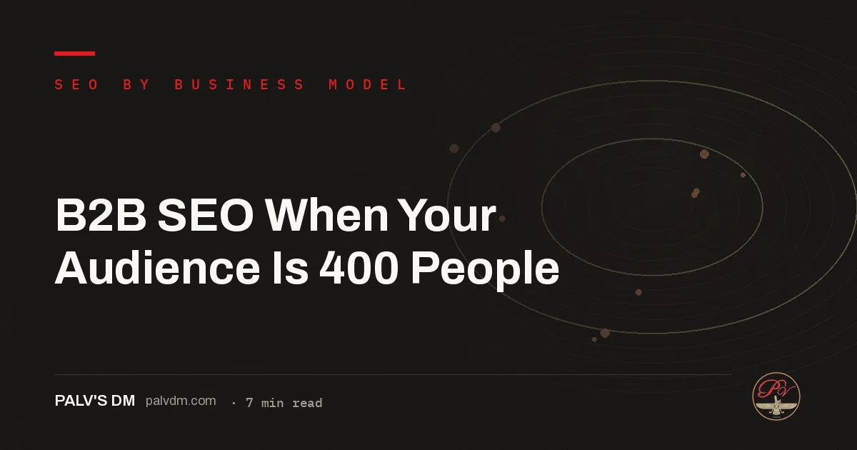B2B SEO When Your Audience Is 400 People — hero image