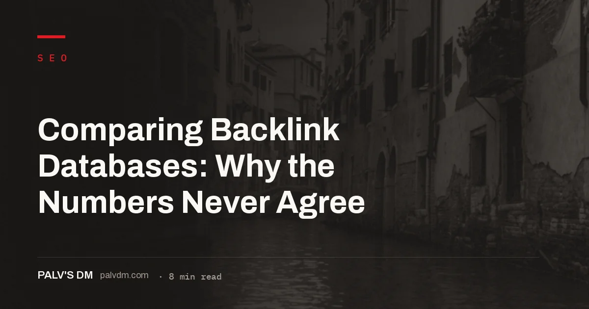 Comparing backlink databases across SEO tools, abstract architectural grid background