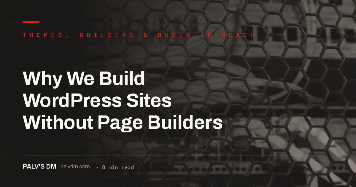 WordPress site built with Gutenberg blocks instead of a page builder