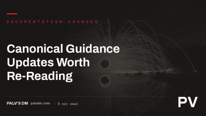 Abstract long-exposure light trails representing evolving Google canonical guidance