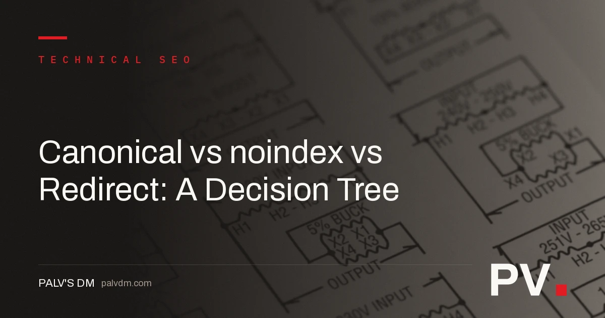 Canonical vs noindex vs Redirect: A Decision Tree — featured image