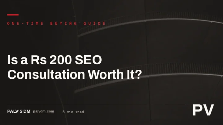 Illustration of a checklist showing what a Rs 200 SEO consultation can and cannot realistically cover