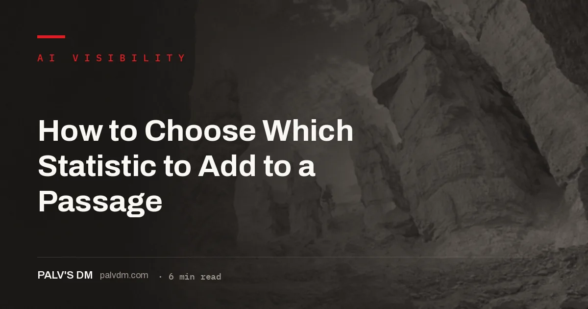 Choosing the right statistic: relevance, specificity, credibility and currency tests