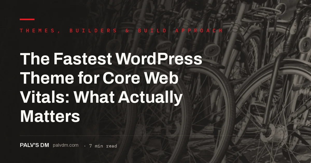 Lightweight WordPress theme dashboard representing Core Web Vitals performance