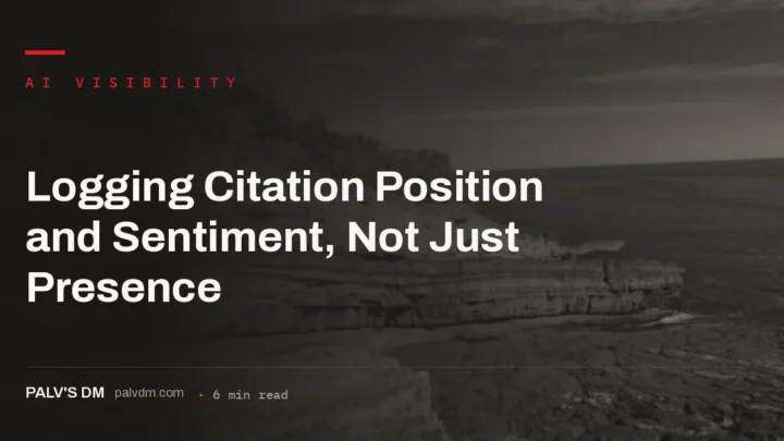 Tracking citation position and sentiment alongside simple presence