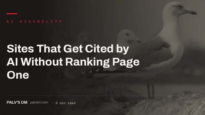 Pages cited by AI engines without ranking in the organic top ten