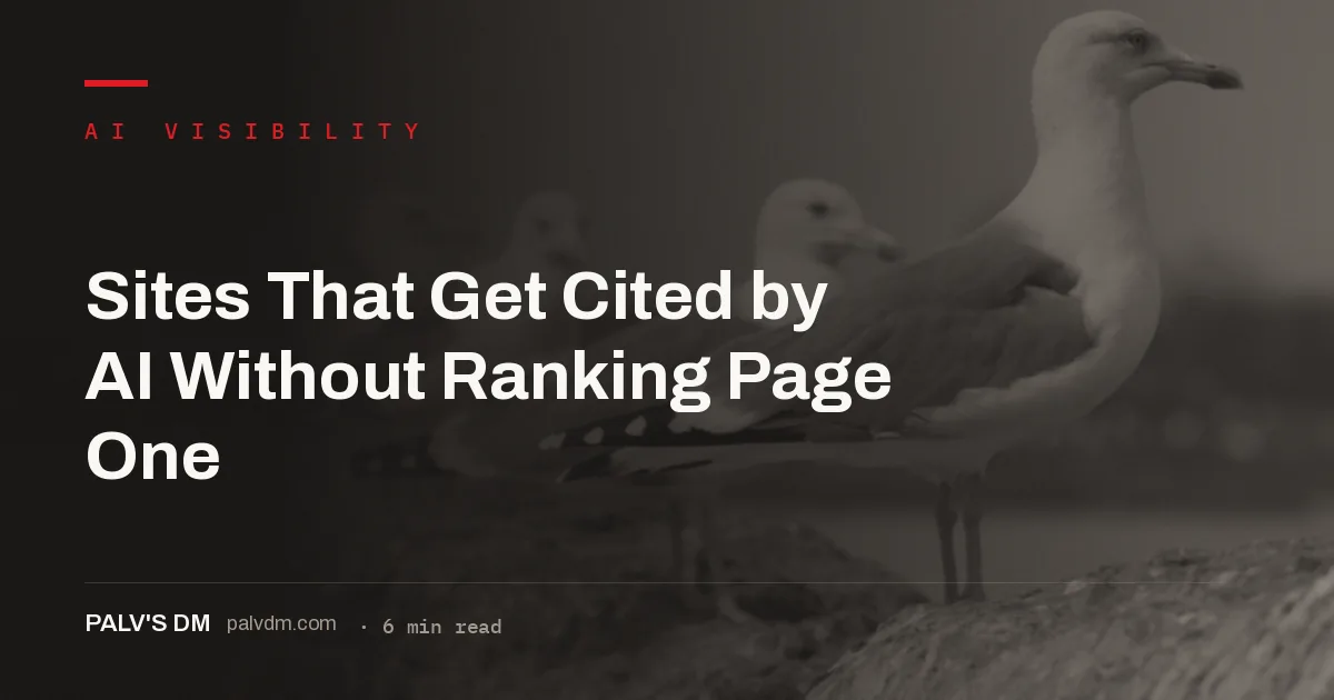 Pages cited by AI engines without ranking in the organic top ten