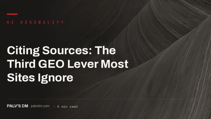 Citing sources as a GEO lever: the third research-backed method most sites ignore