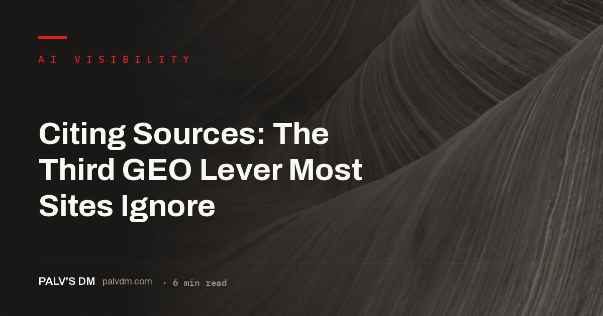Citing sources as a GEO lever: the third research-backed method most sites ignore