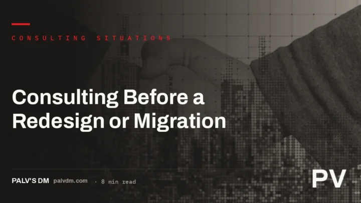 SEO consultant shaking hands with a client team before a website redesign or migration project