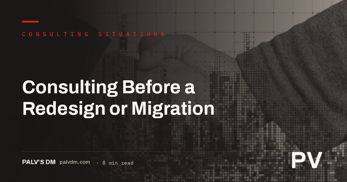 SEO consultant shaking hands with a client team before a website redesign or migration project
