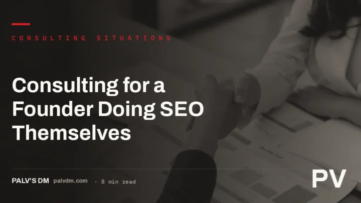 Founder and independent SEO consultant reviewing a website audit together across a table