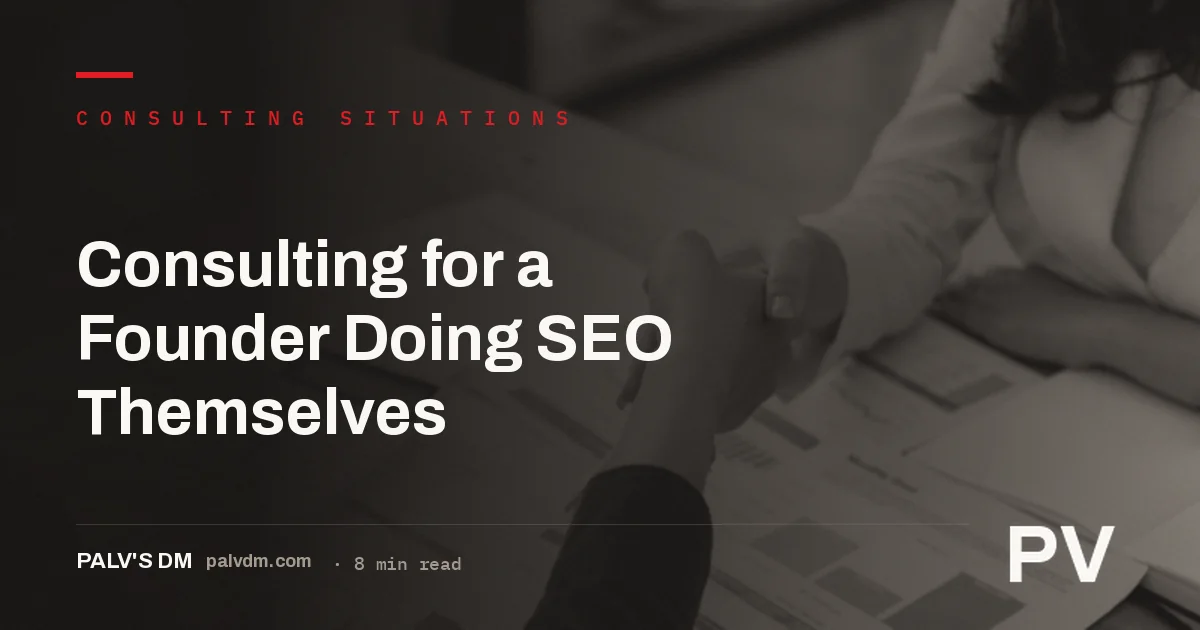 Founder and independent SEO consultant reviewing a website audit together across a table
