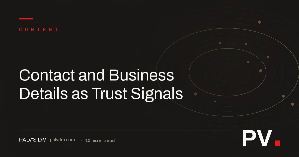 Contact and Business Details as Trust Signals