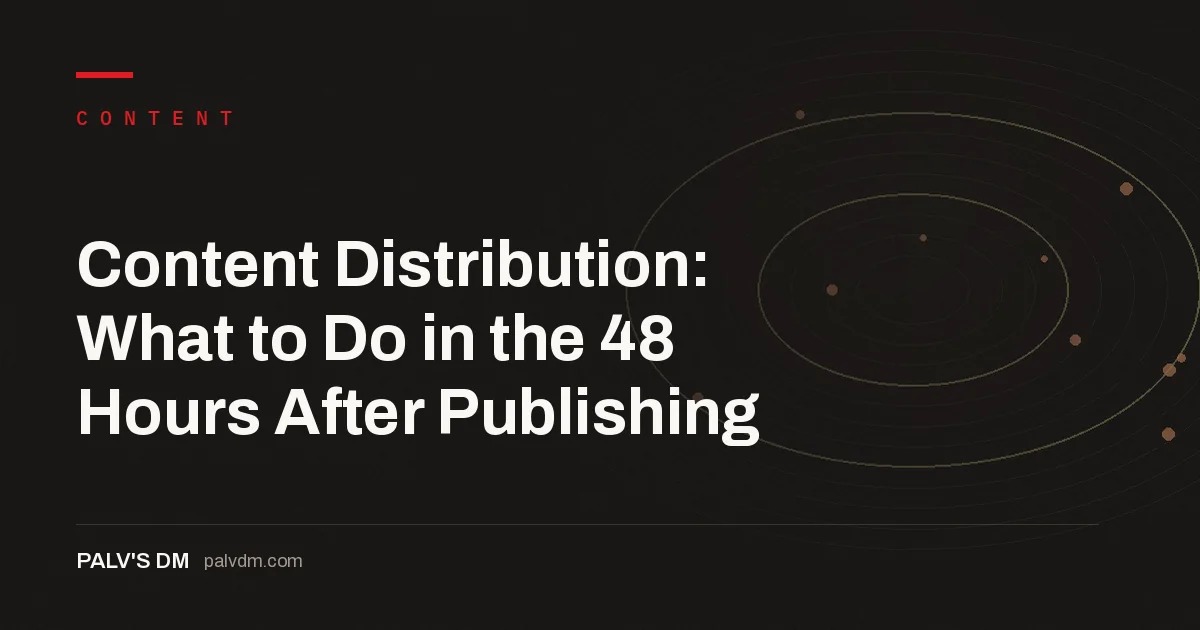 Hero banner for Content Distribution: What to Do in the 48 Hours After Publishing