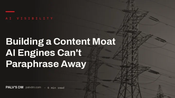 A content moat of original data and first-hand experience AI engines must cite