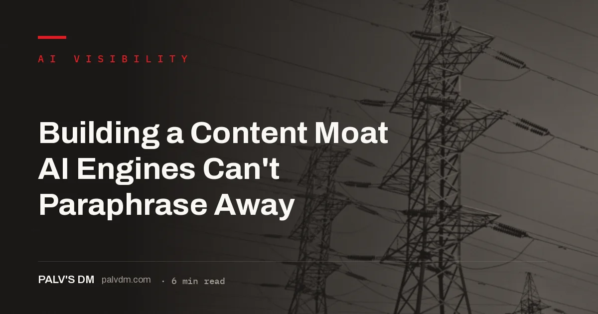 A content moat of original data and first-hand experience AI engines must cite