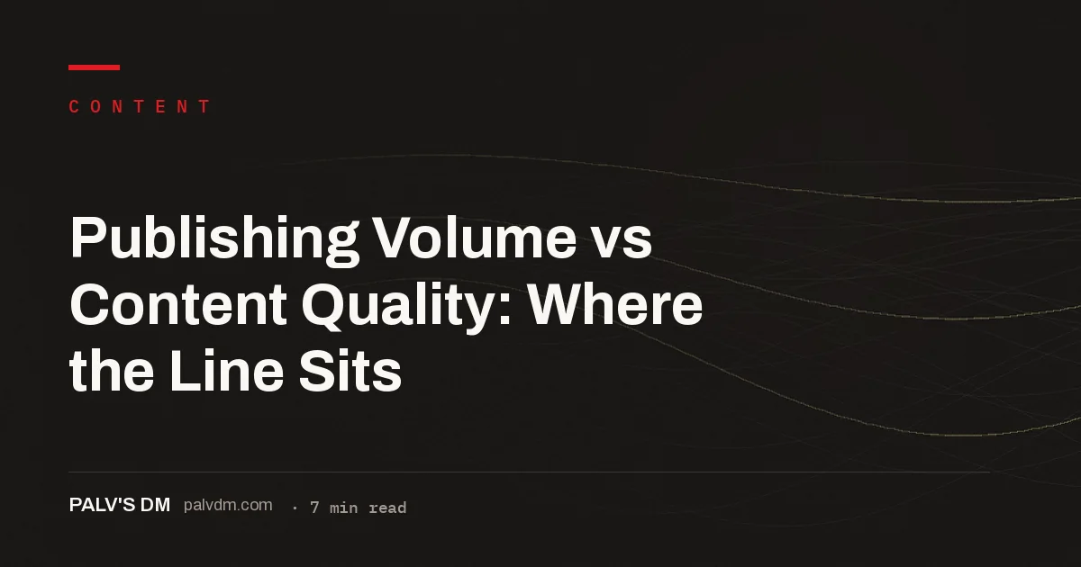 Illustration representing the balance between content publishing volume and content quality