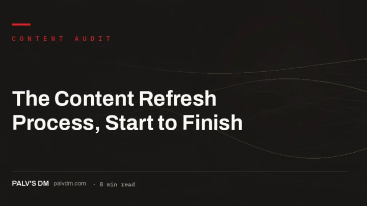 Hero image for The Content Refresh Process, Start to Finish, a PalV's DM how-to guide