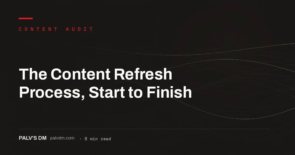 Hero image for The Content Refresh Process, Start to Finish, a PalV's DM how-to guide