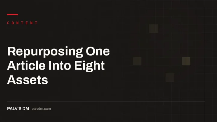 Hero banner for Repurposing One Article Into Eight Assets
