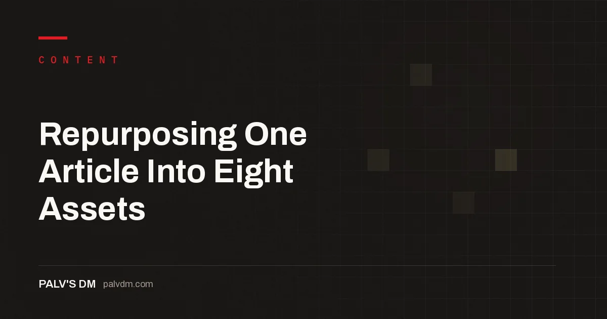 Hero banner for Repurposing One Article Into Eight Assets