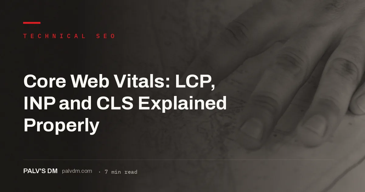 Core Web Vitals explained: LCP under 2.5s, INP under 200ms, CLS under 0.1