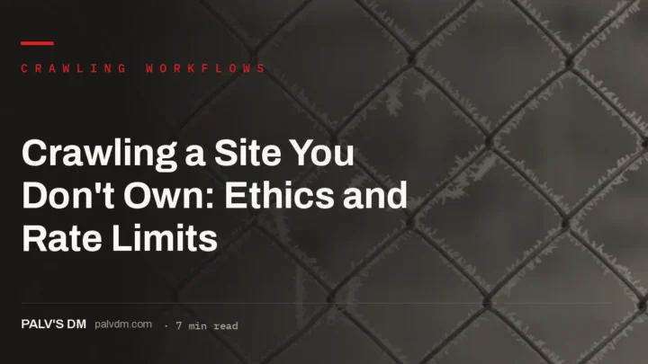 Grid pattern representing a website crawl map with rate-limited requests