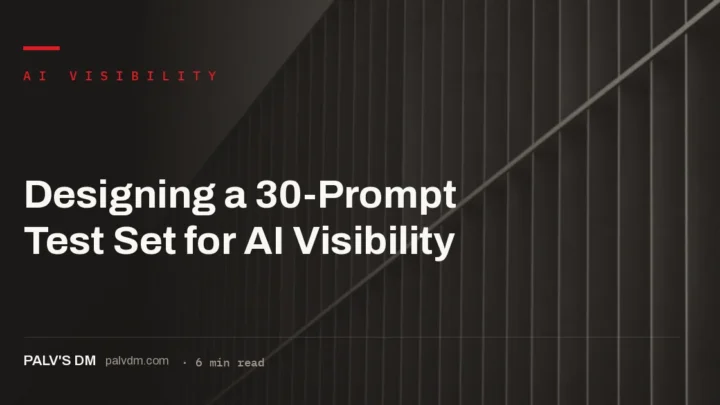 Designing a 30-prompt AI visibility test set across five prompt types