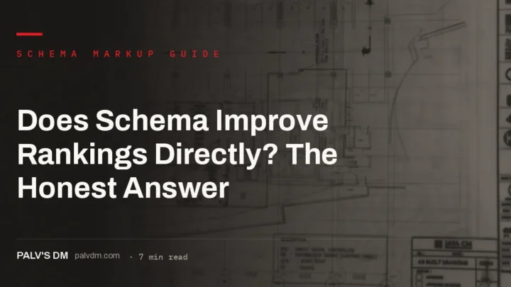 Technical blueprint drawing representing structured data and schema markup architecture