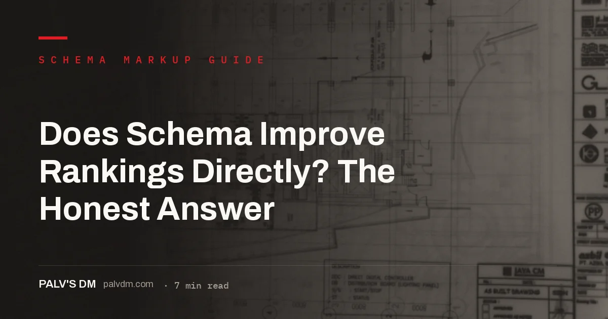Technical blueprint drawing representing structured data and schema markup architecture