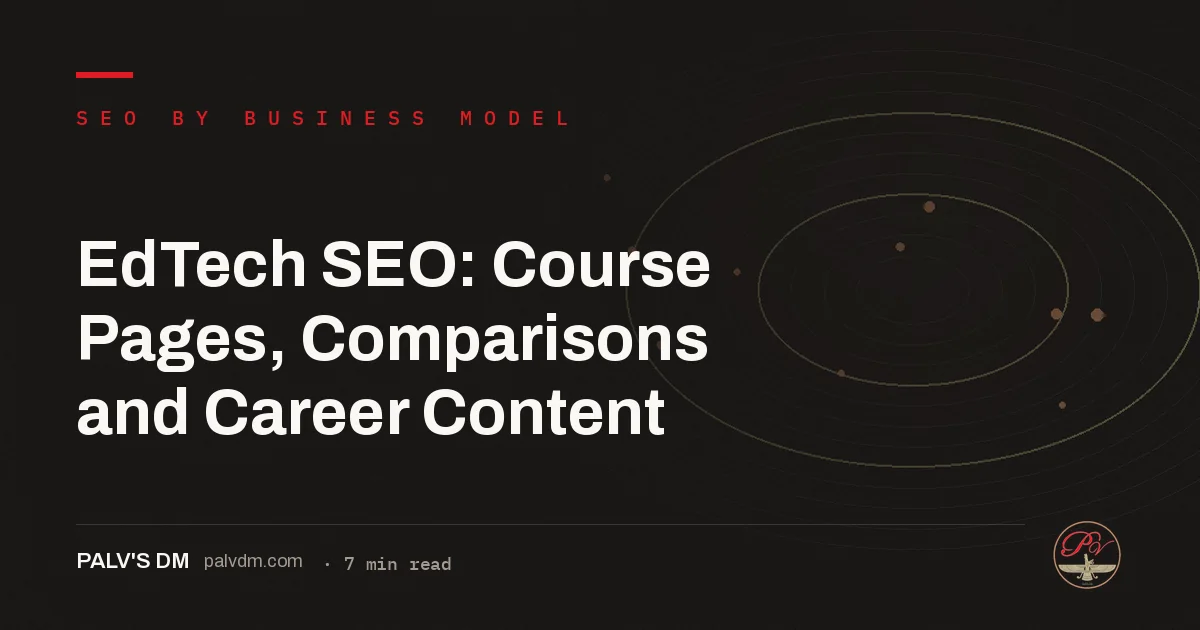 EdTech SEO: Course Pages, Comparisons and Career Content — hero image