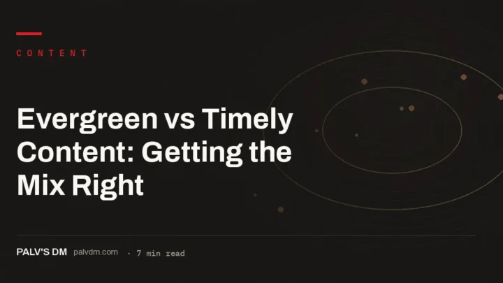 Illustration comparing evergreen content and timely content strategy for a blog