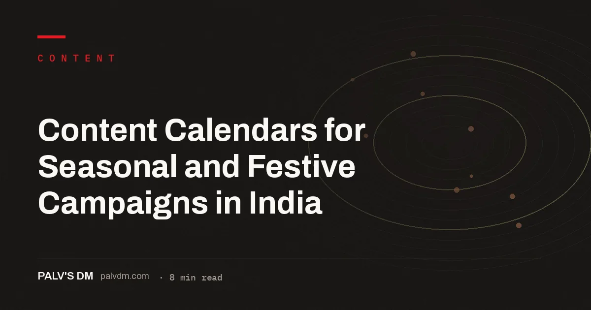 Illustration representing a festive season content calendar for Indian brands covering Diwali, Holi, and other major festivals