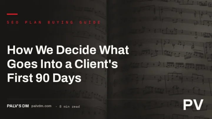 Ledger-style checklist illustration for a 90-day SEO plan