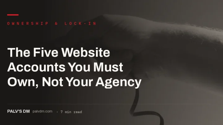Server infrastructure representing website account ownership and access control