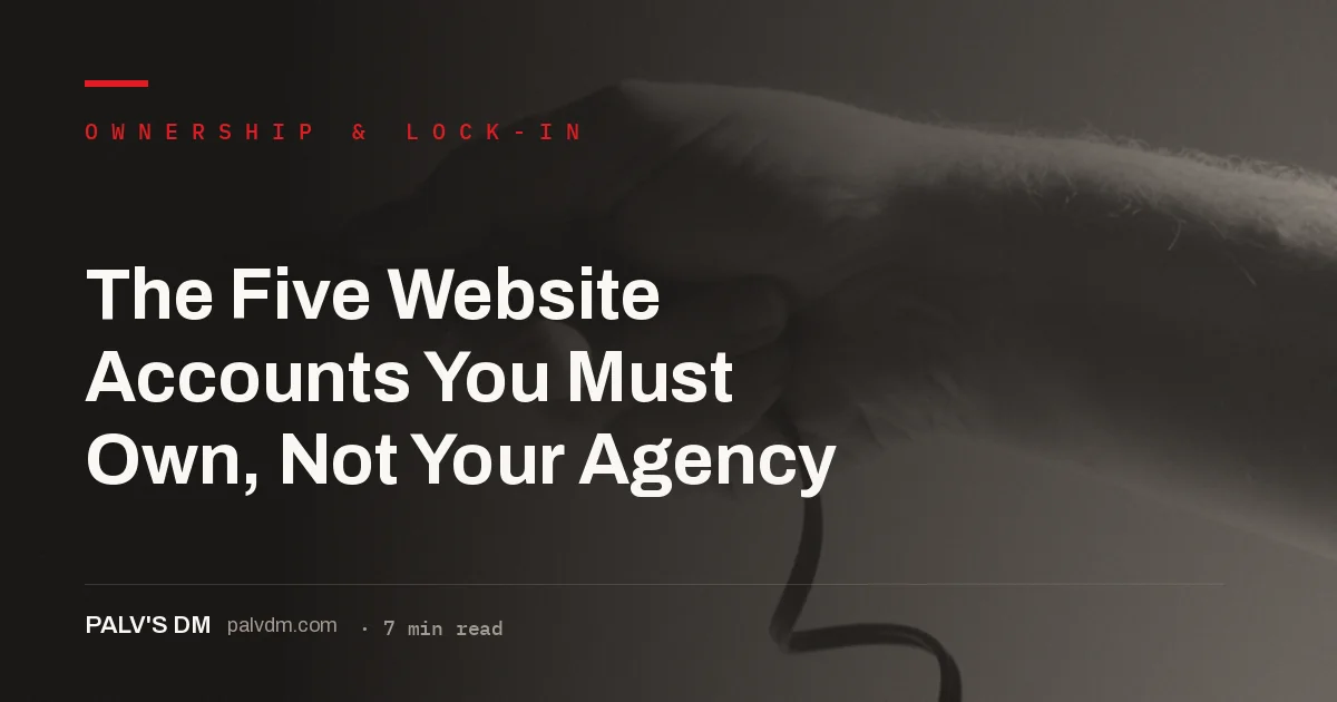 Server infrastructure representing website account ownership and access control